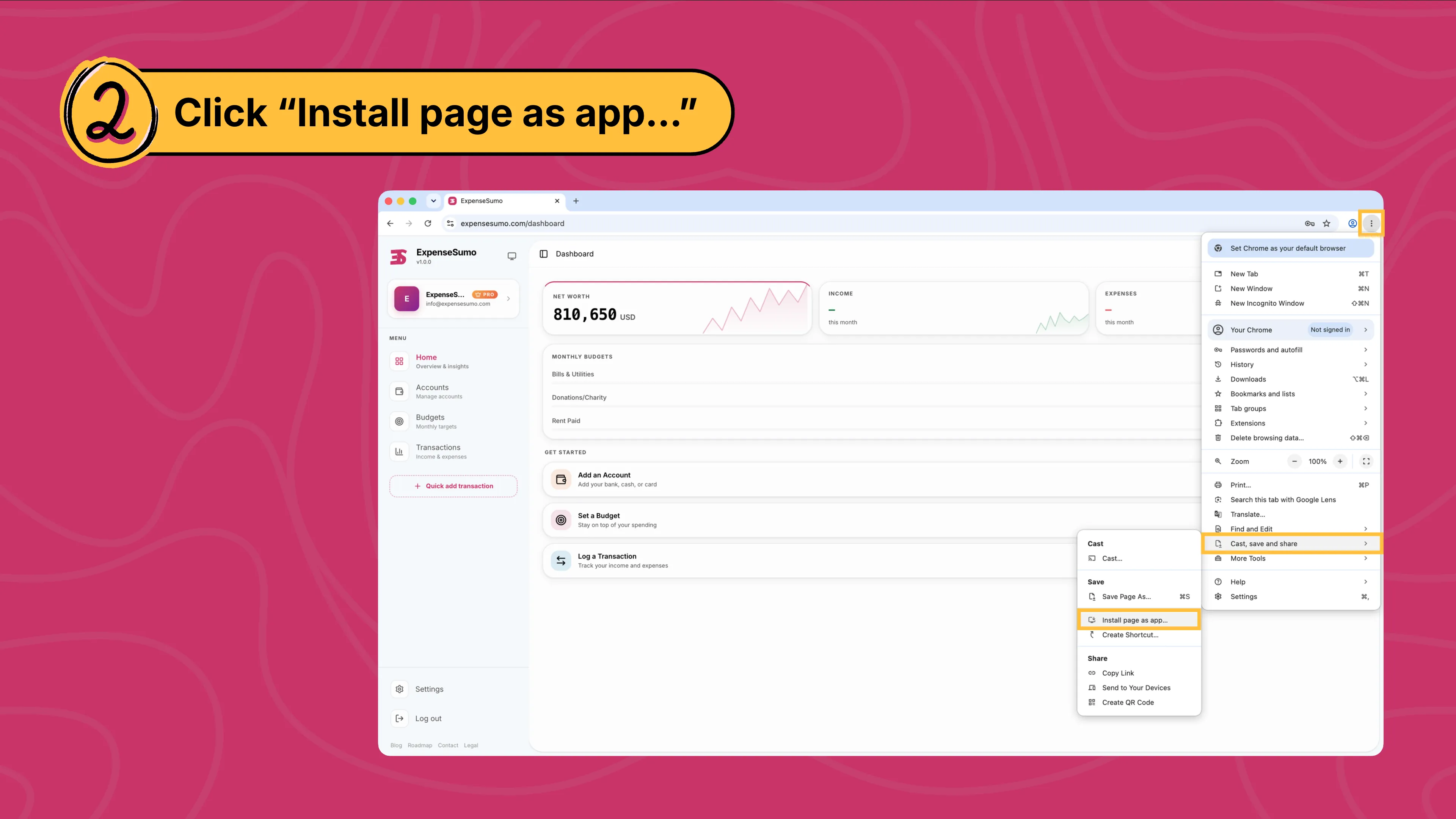Step 2 - Click the install icon in the address bar