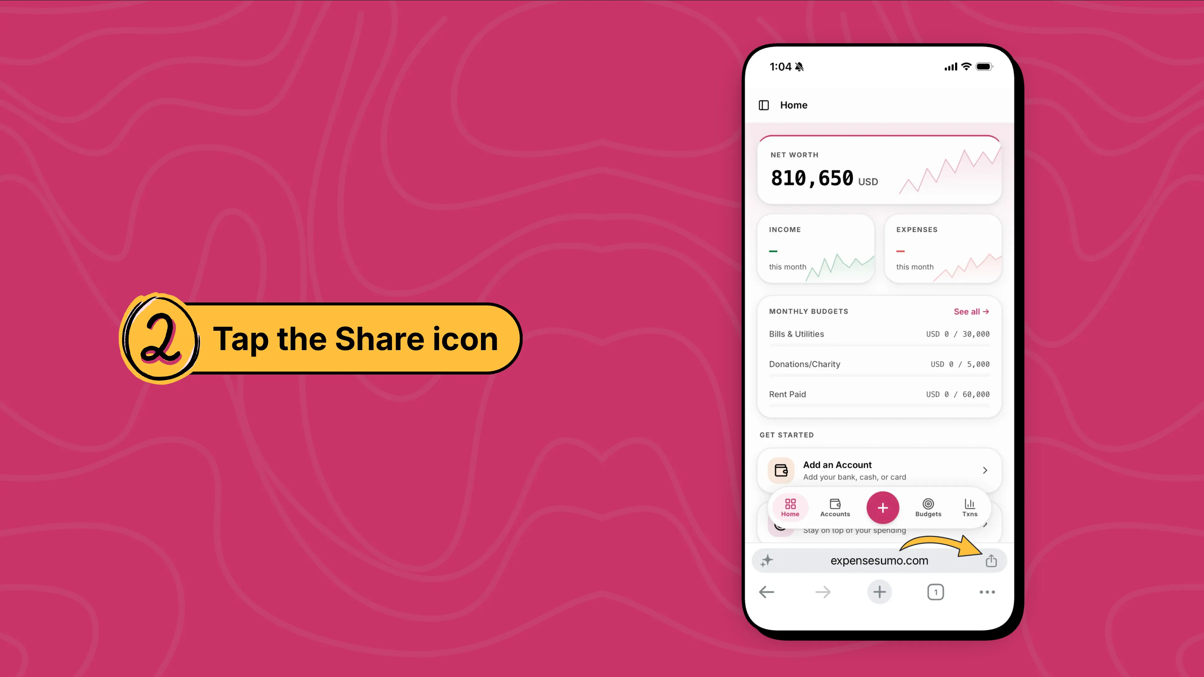Step 2 - Tap the Share icon